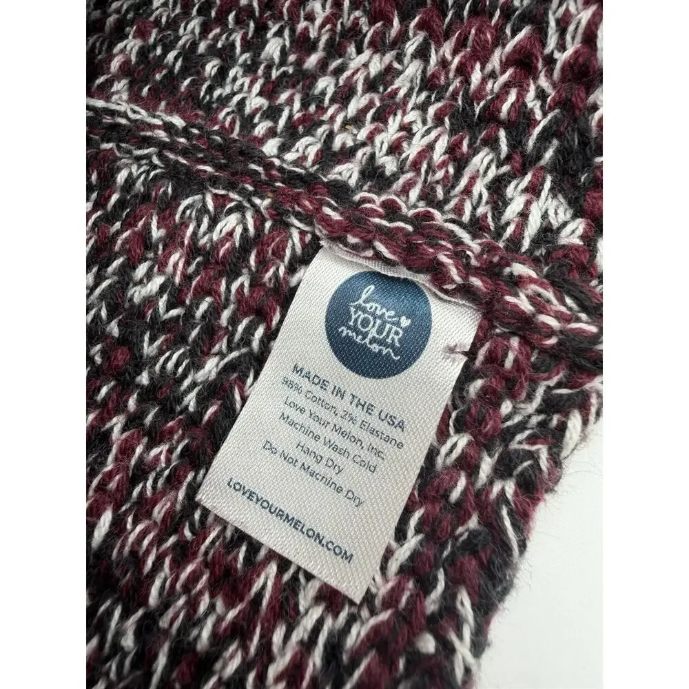 Love Your Melon Maroon Speckled Headband Cotton Blend Knit Ear Warmer One Size